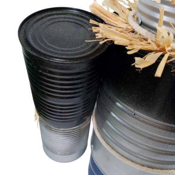 Folk Art Tin Man Scarecrow Sculpture Wizard Of Oz Recycled Robot Vintage 26 Inch - Picture 14 of 16